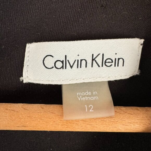 Calvin Klein Cocktail Eyelet Flowy Skirt Lined Black Blue Party Dress - 12 - Picture 4 of 11